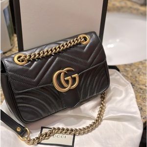 Authentic gucci calfskin matelasse mini GG marmont shoulder bag SOLD❌🚫🛑